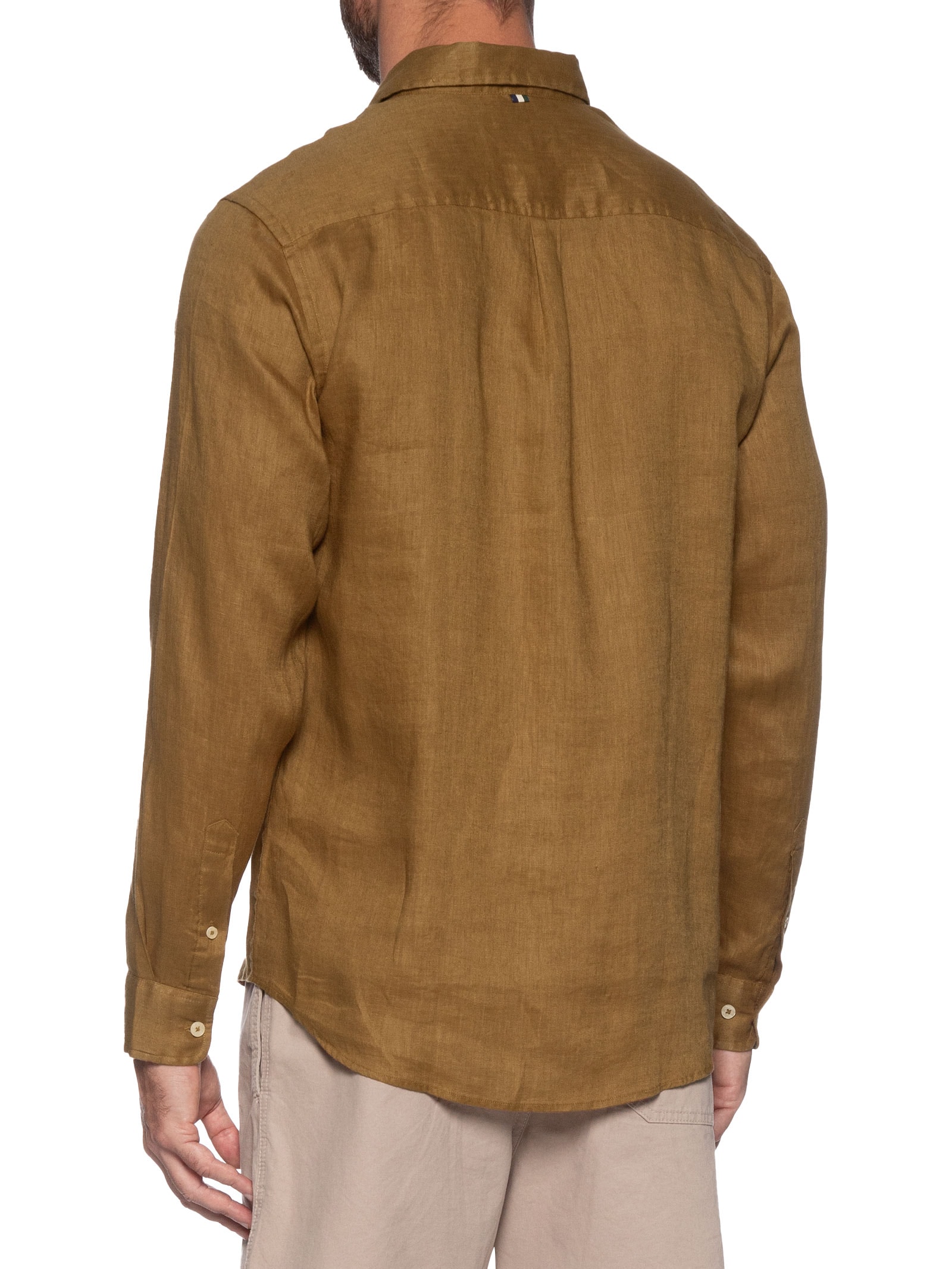 Camisa Masculina Linho Marrom Reserva