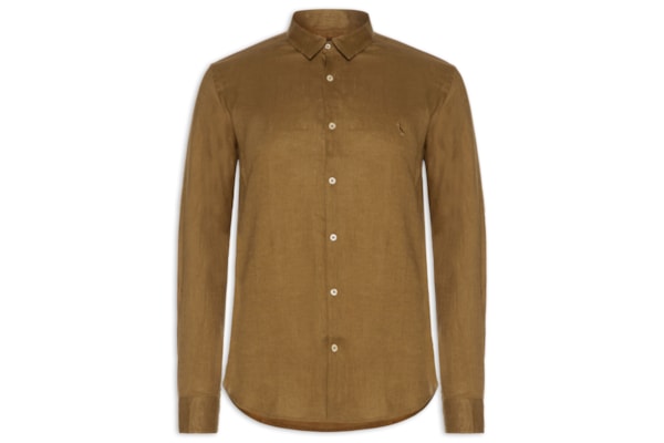 Camisa Masculina Linho - Marrom