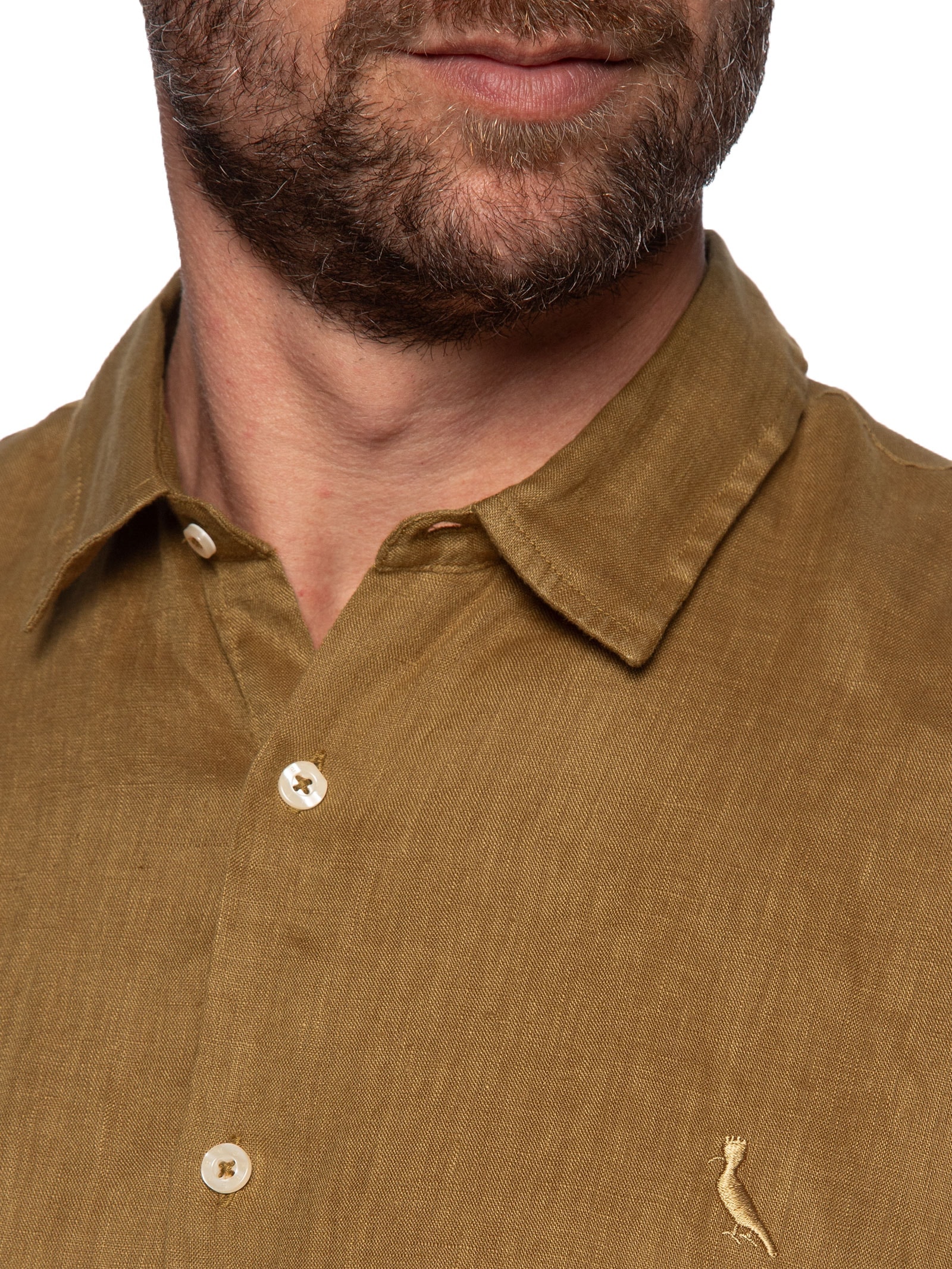 Camisa Masculina Linho Marrom Reserva