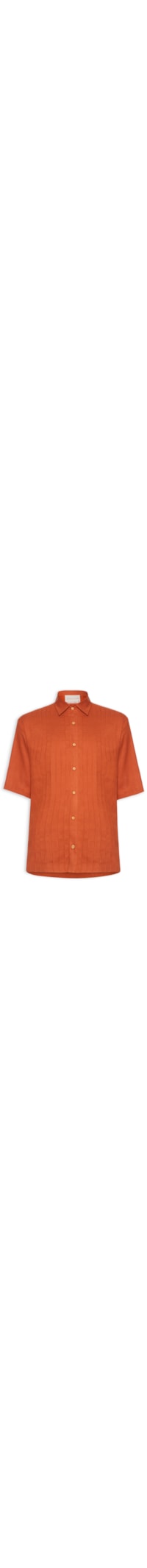 Camisa Masculina Linho Plissada - Laranja