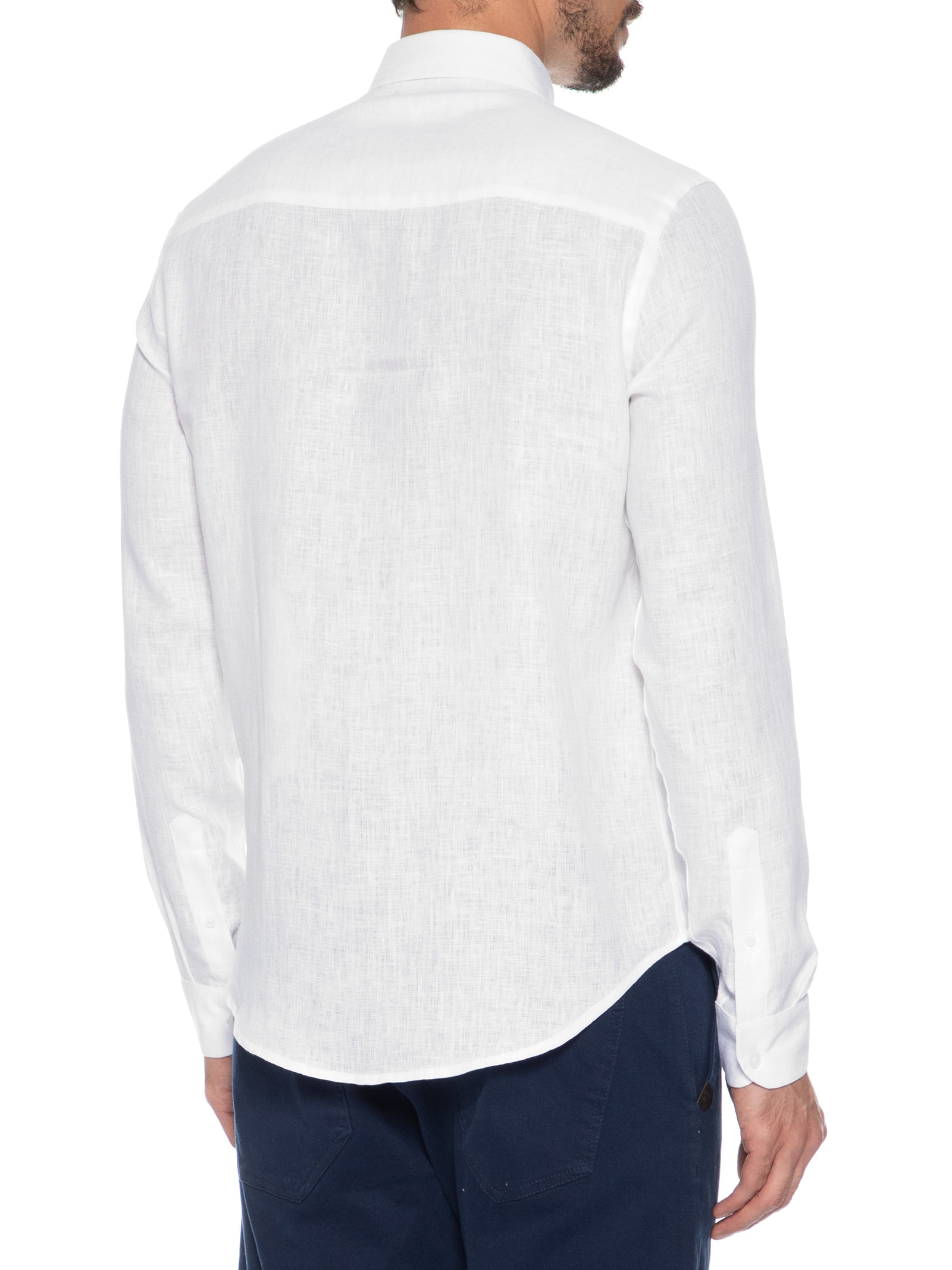 Camisa Masculina Linho Puro Branco Sergio K