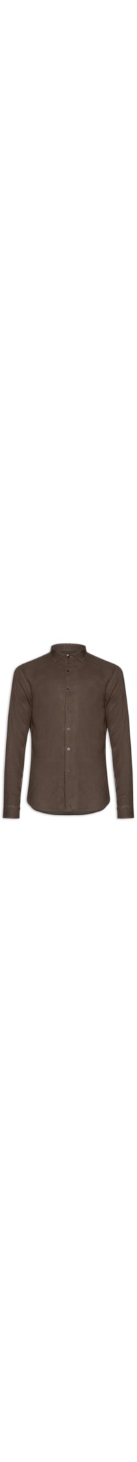 Camisa Masculina Linho Puro Tinturado – Marrom