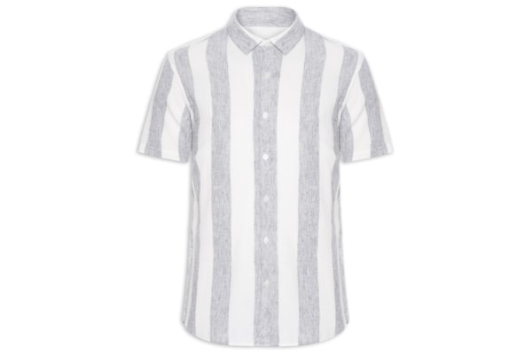 Camisa Masculina Linho Stripes - Azul