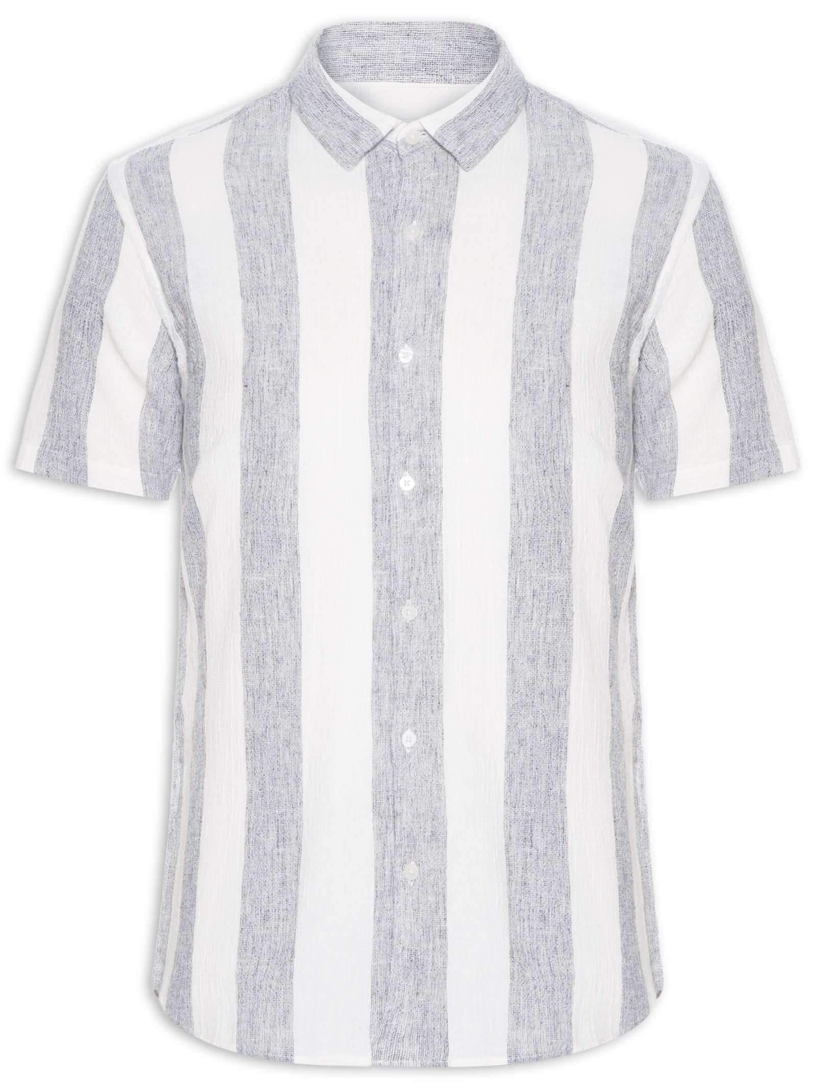 Camisa Masculina Linho Stripes Azul Foxton