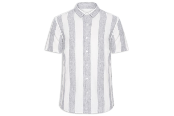 Camisa Masculina Linho Stripes - Azul