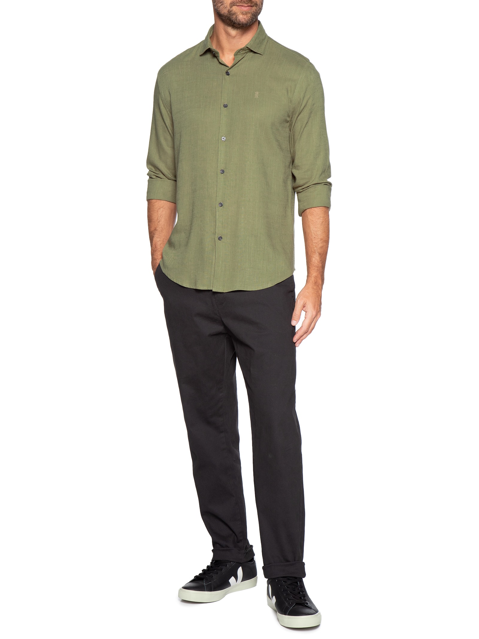 Camisa Masculina Linho Verde Sergio K
