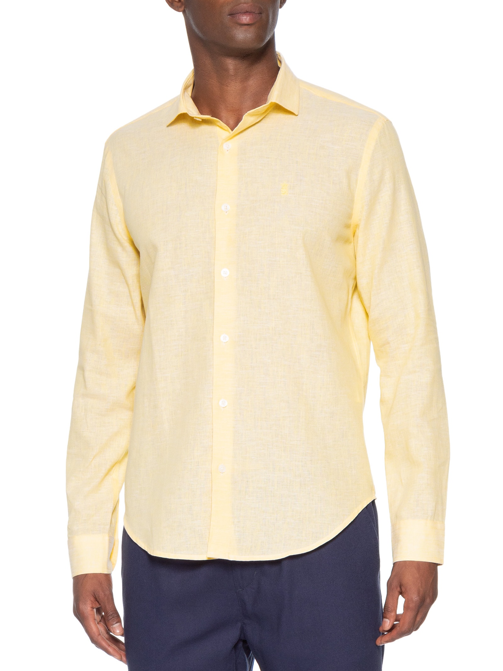 Camisa Masculina Linho – Amarelo Sergio K