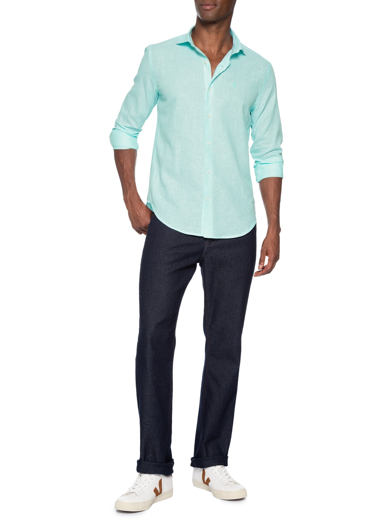 Camisa Masculina Linho – Verde Sergio K