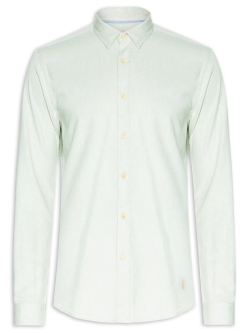 Camisa Masculina Lisa em Oxford – Verde
