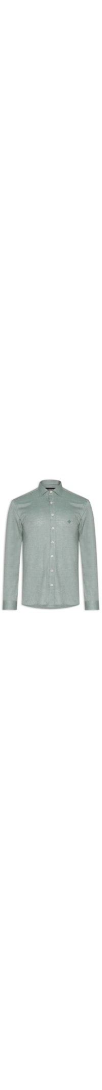 Camisa Masculina Lisa Slim Fit Em Oxford - Verde
