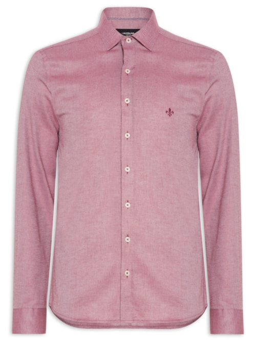 Camisa Masculina Lisa Slim Fit Em Oxford – Vermelho