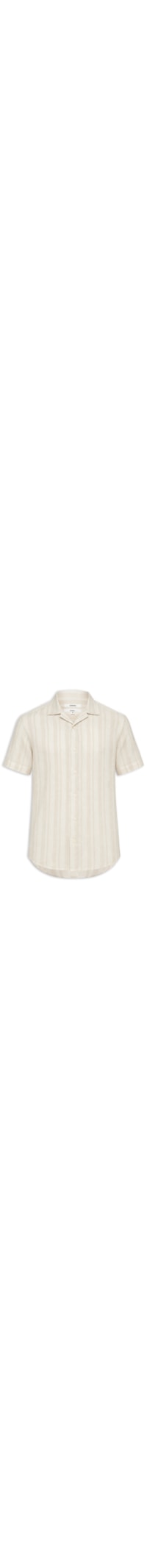Camisa Masculina Listra Rústica Linho - Bege
