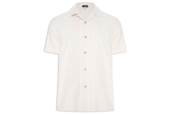 Camisa Masculina Listrada - Bege