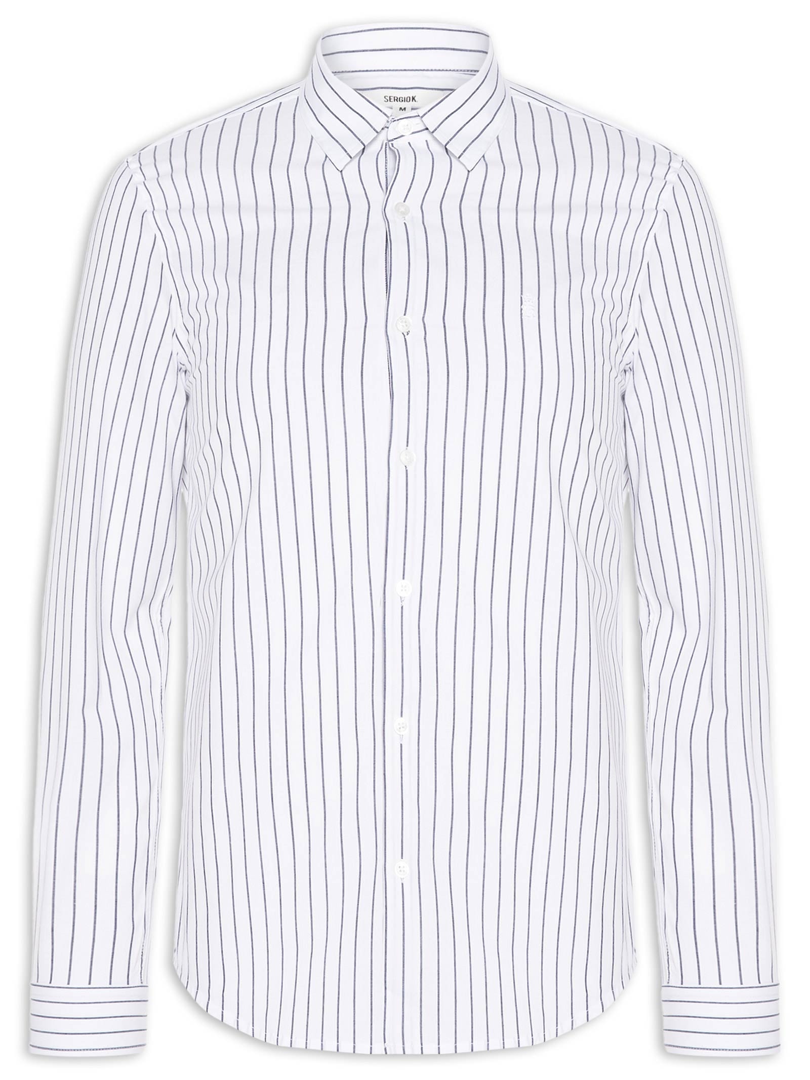 Camisa Masculina Listrada Fantasy Regular Fit Azul Sergio K