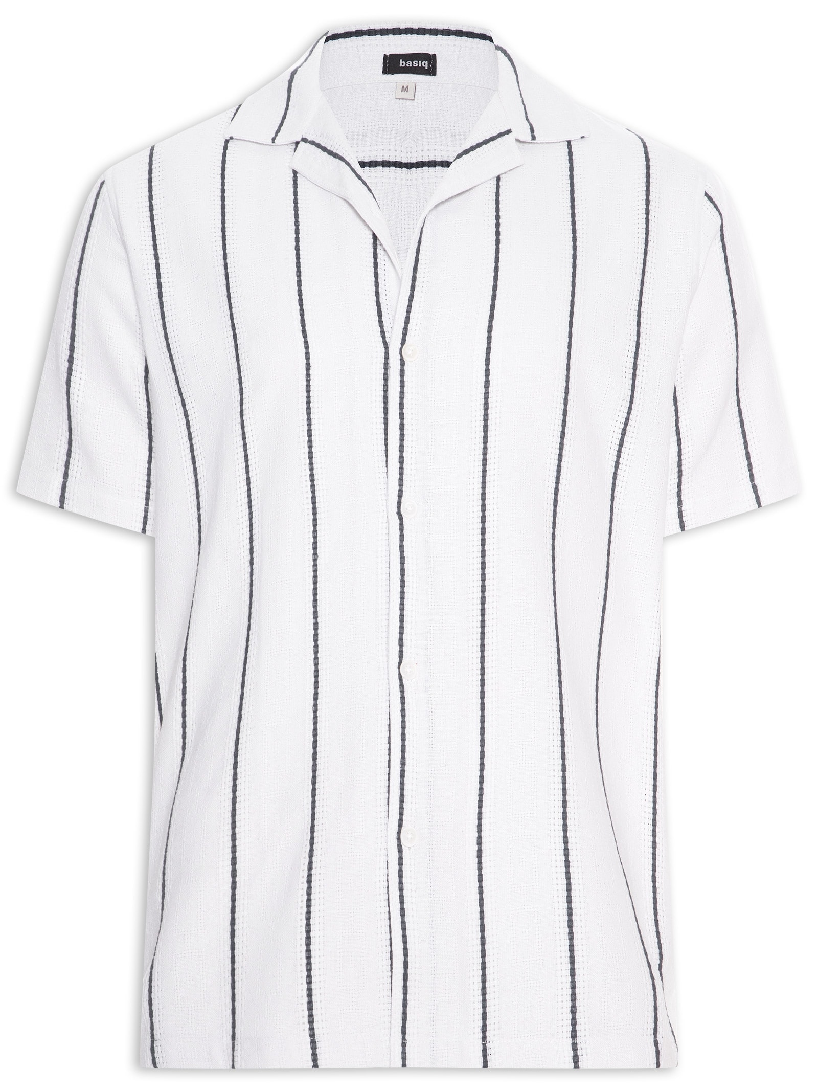 Camisa Masculina Listrada Ocean Branco Basiq Men