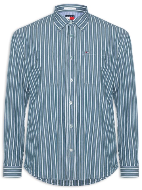 Camisa Masculina Listrada Relaxed Fit – Azul