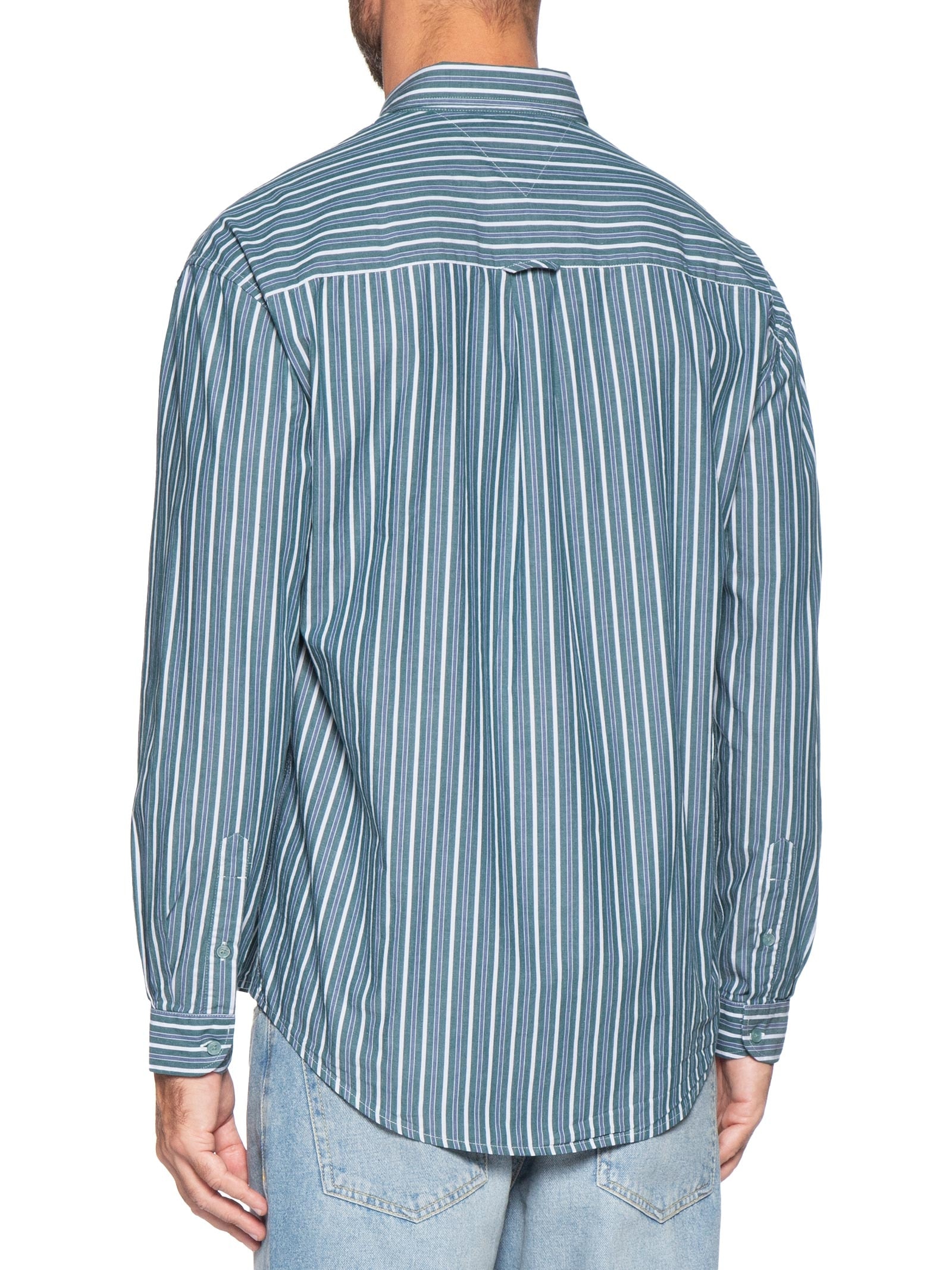 Camisa Masculina Listrada Relaxed Fit Azul Tommy Jeans