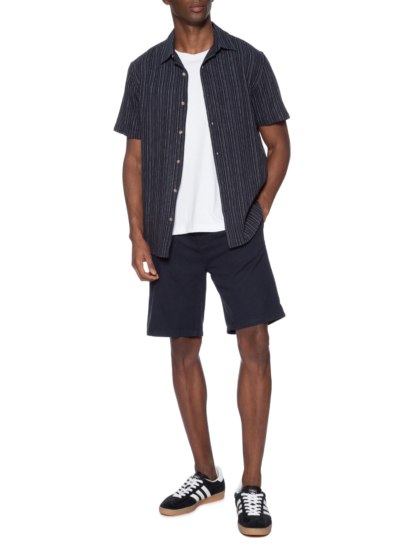 Camisa Masculina Listras Azul Hering