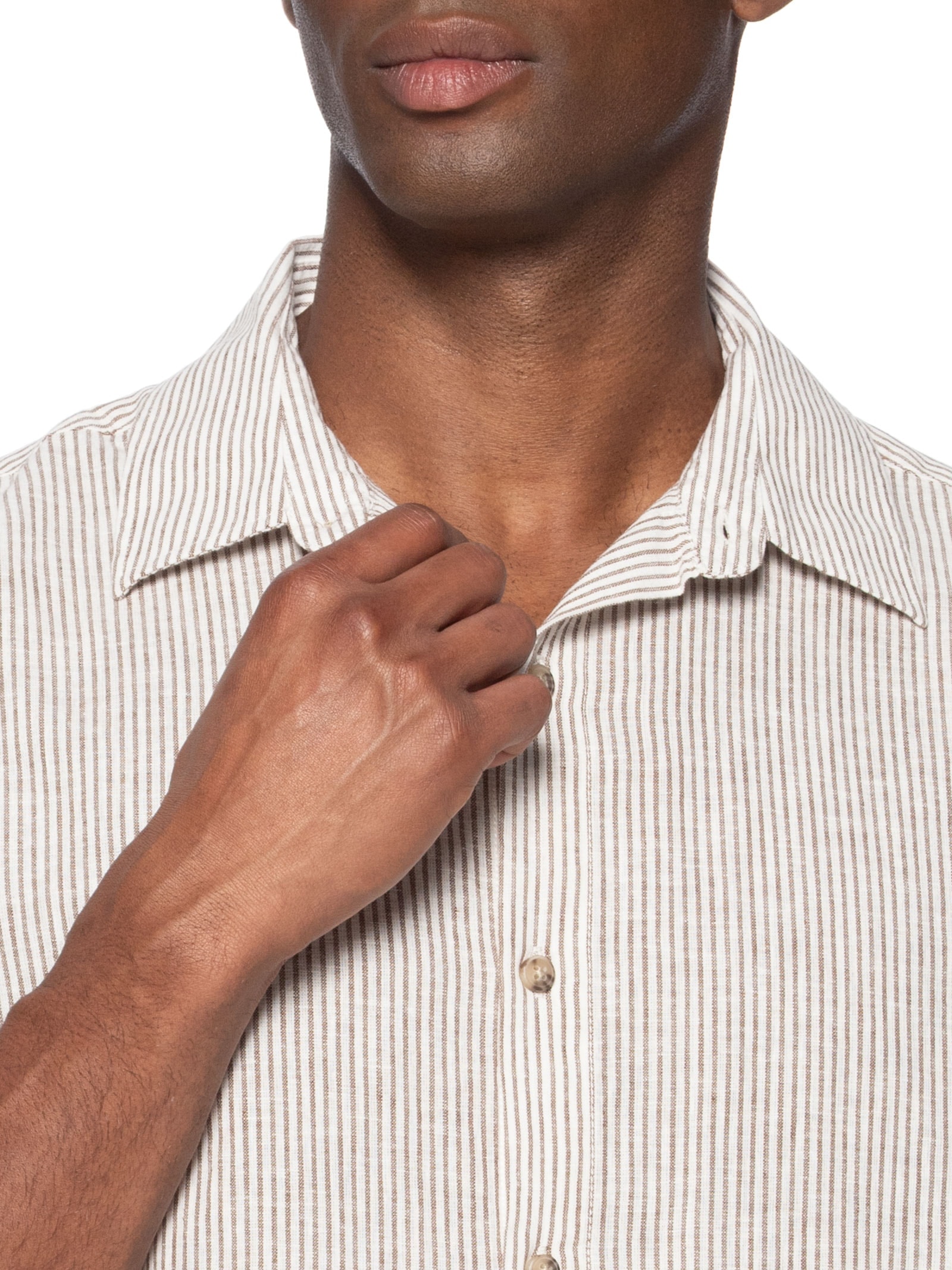 Camisa Masculina Listras  Bege Hering