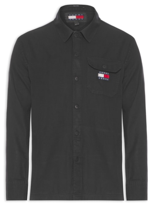 Camisa Masculina Logo Relaxed Fit – Preto