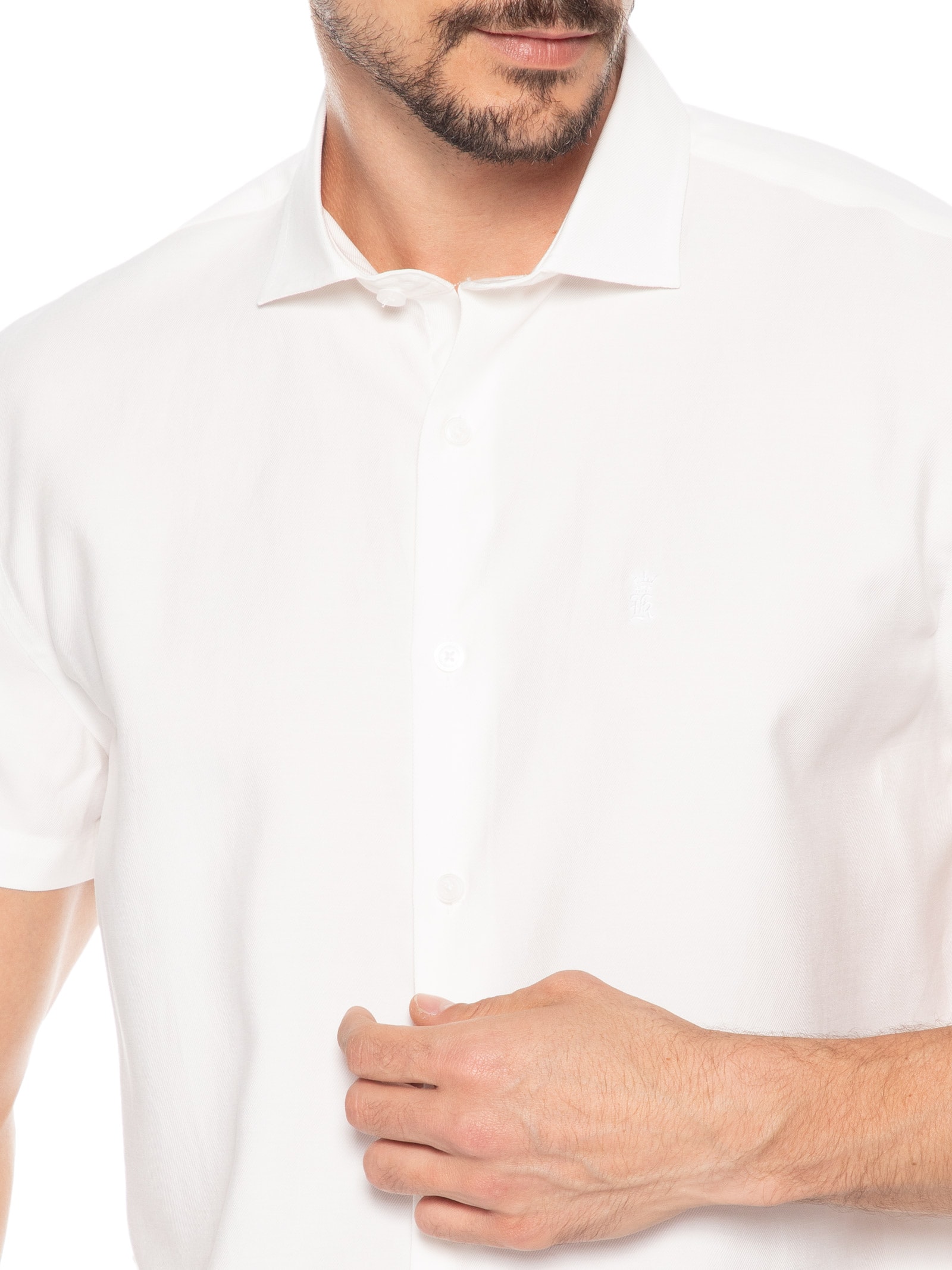 Camisa Masculina Lyocell Stoned Branco Sergio K