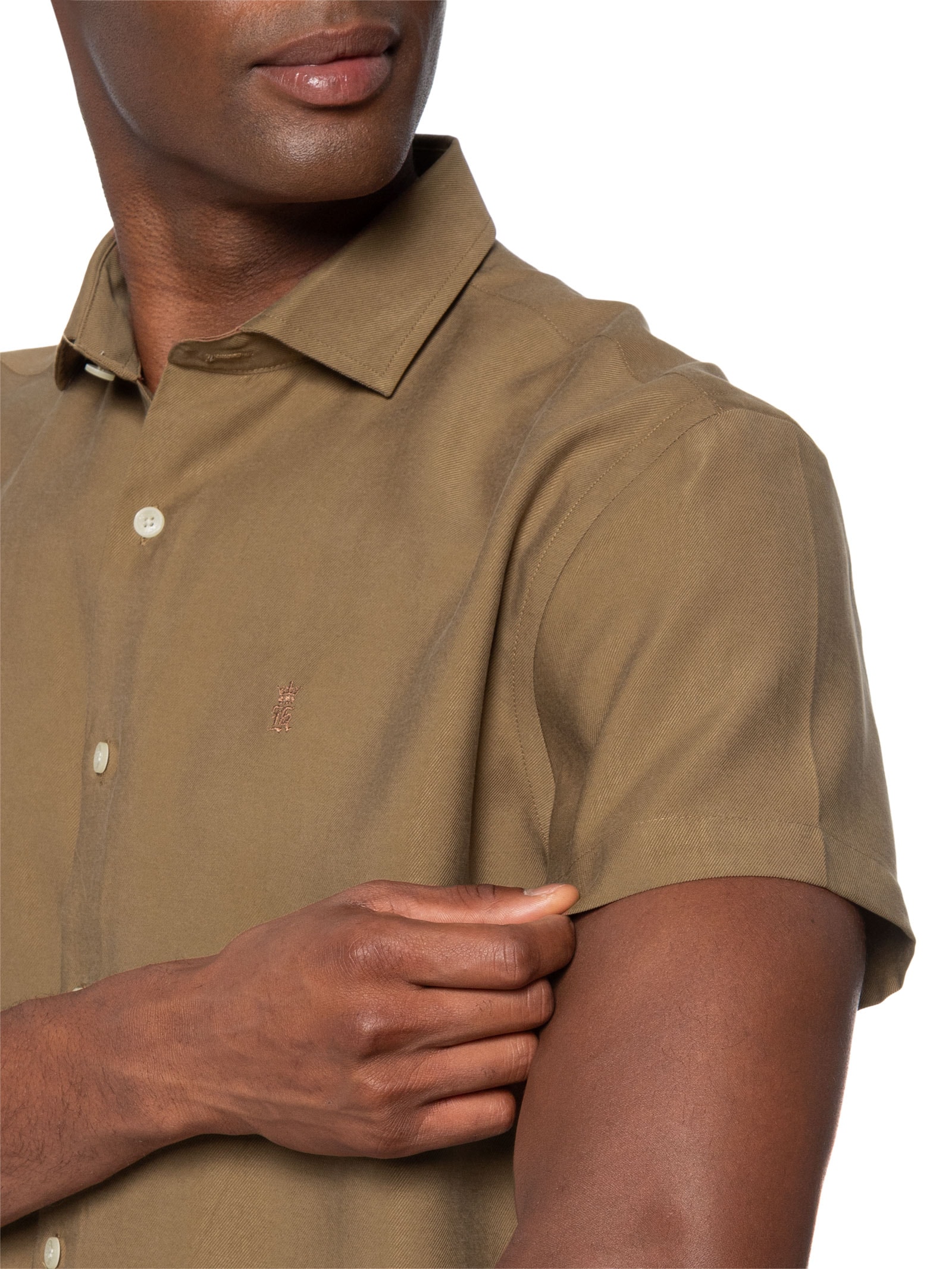 Camisa Masculina Lyocell Stoned Marrom Sergio K
