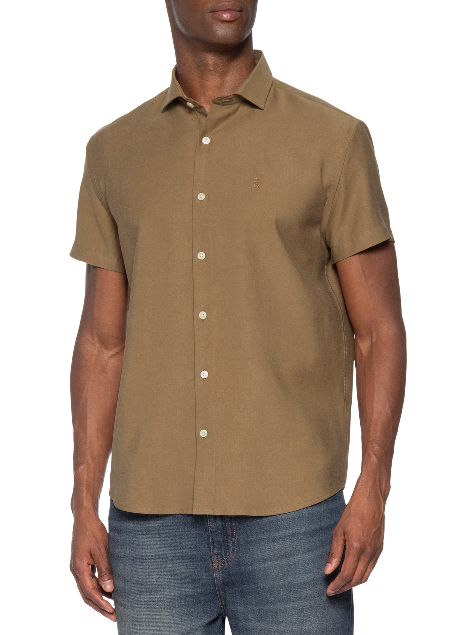 Camisa Masculina Lyocell Stoned – Marrom Sergio K