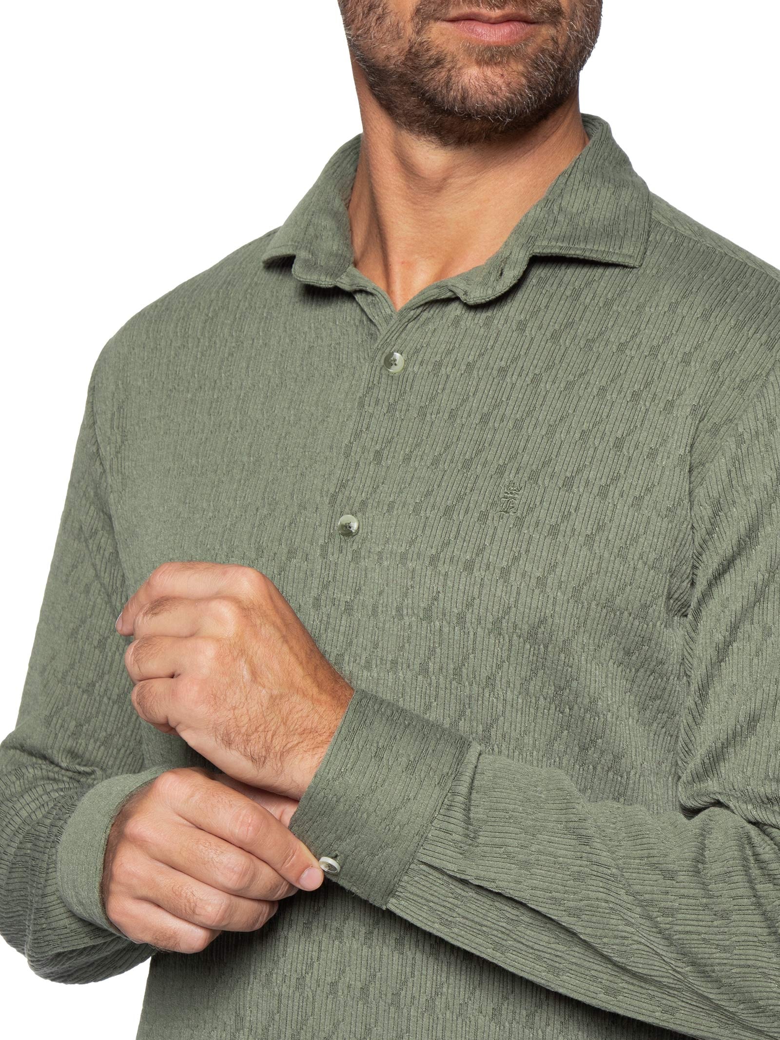 Camisa Masculina Malha Relevo – Verde Sergio K