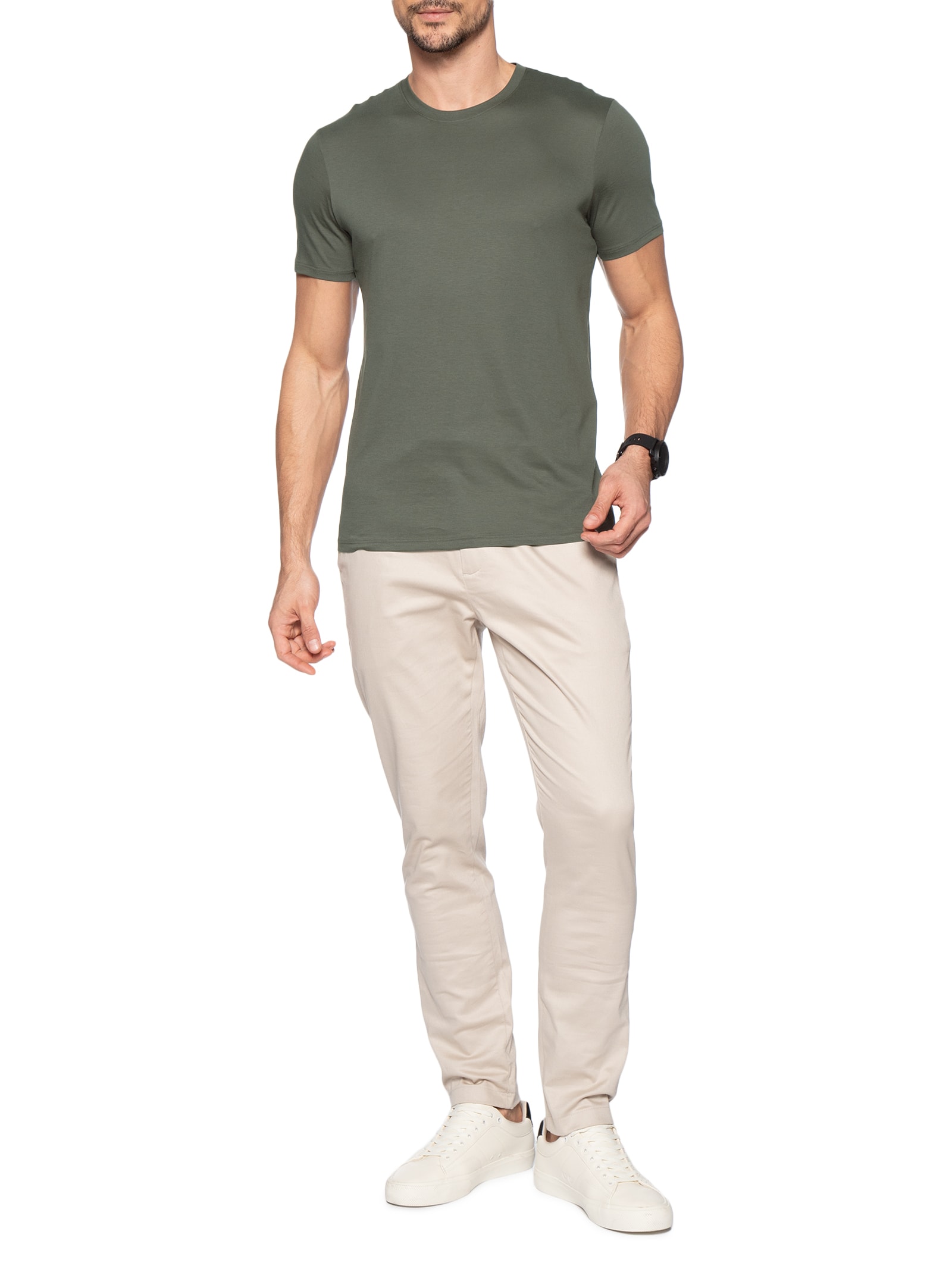 Camisa Masculina Manga Curta Ax Pima Verde Armani Exchange