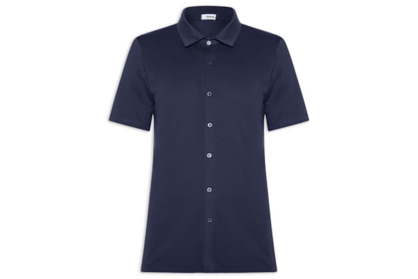 Camisa Masculina Manga Curta Básica - Azul