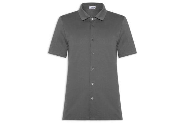 Camisa Masculina Manga Curta Básica - Cinza