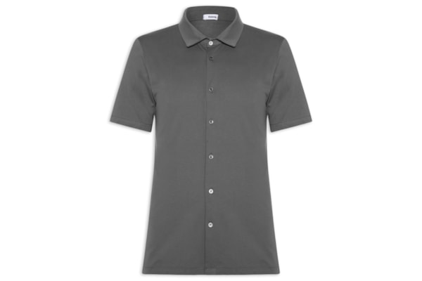 Camisa Masculina Manga Curta Básica - Cinza