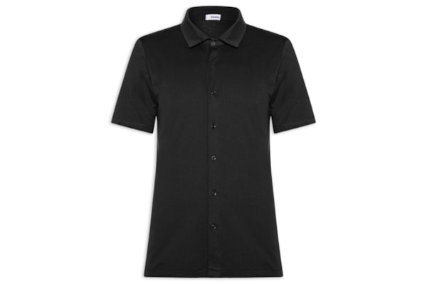 Camisa Masculina Manga Curta Básica - Preto