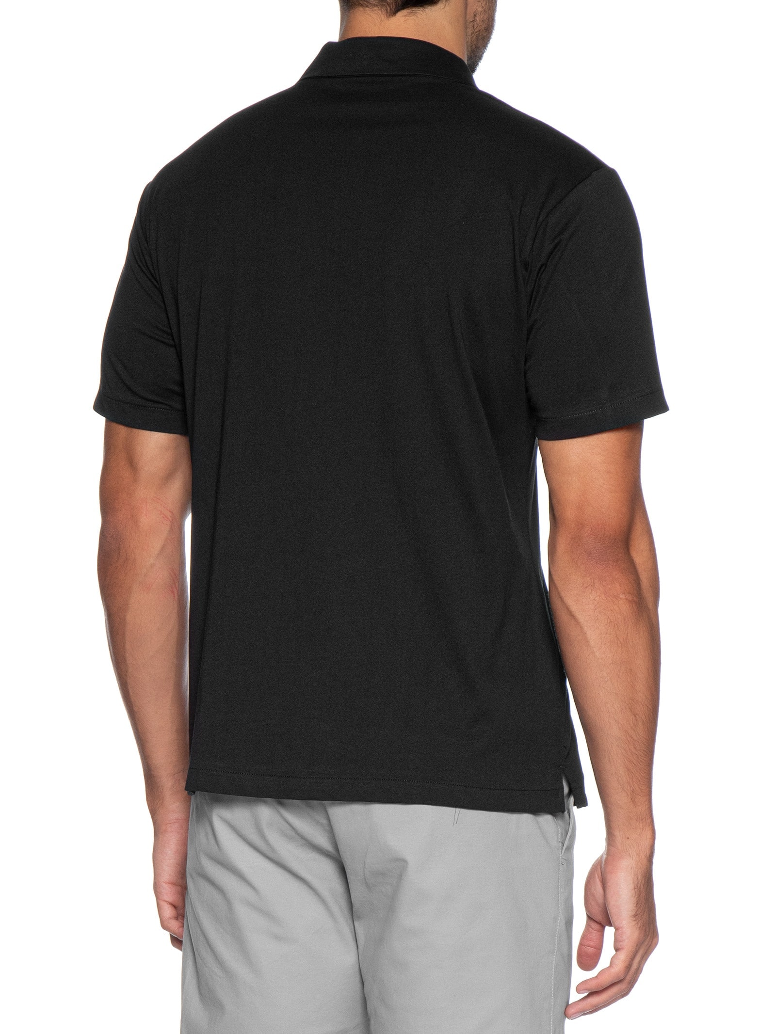 Camisa Masculina Manga Curta Básica Preto Basiq Men