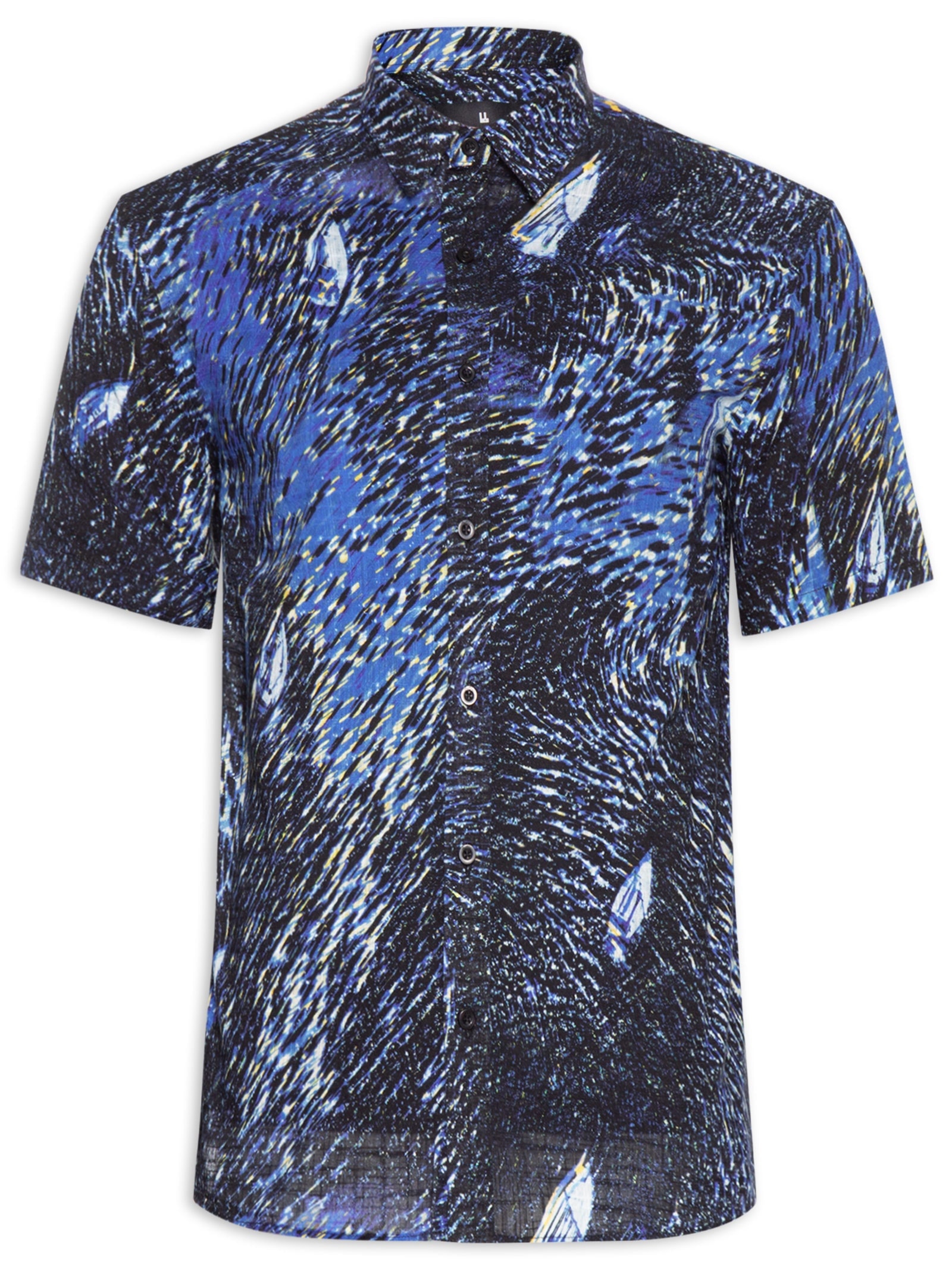 Camisa Masculina Manga Curta Bay Azul Foxton