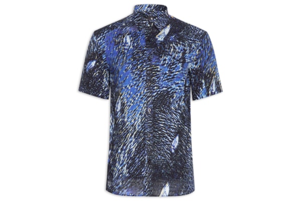 Camisa Masculina Manga Curta Bay - Azul