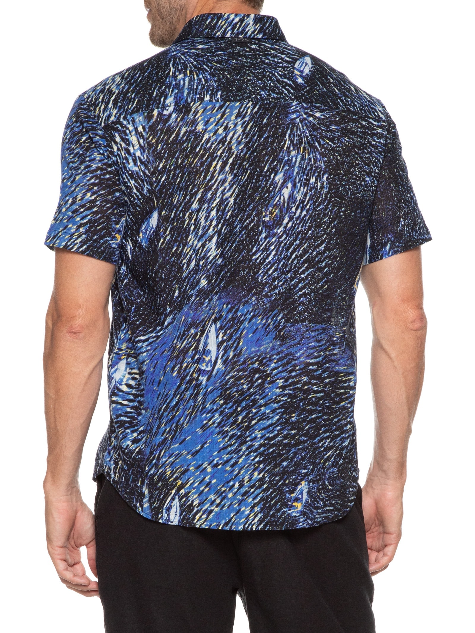 Camisa Masculina Manga Curta Bay Azul Foxton
