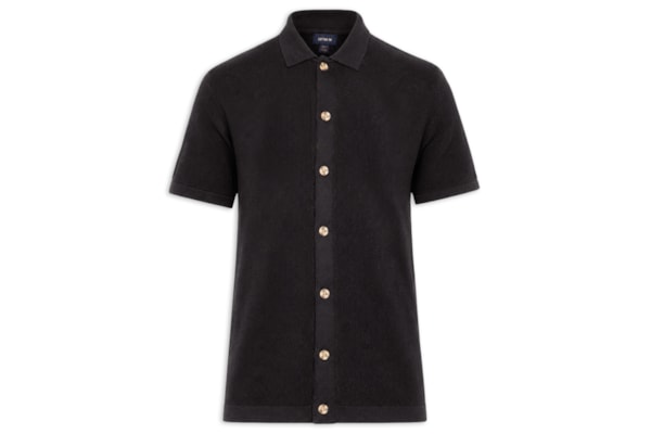 Camisa Masculina Manga Curta Box Fit Knit - Verde
