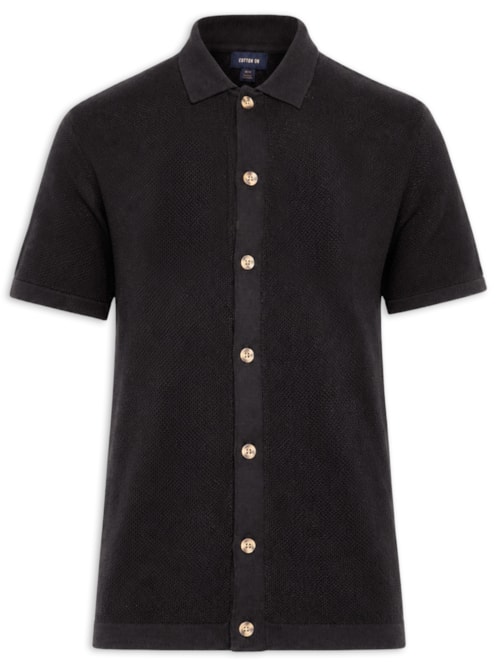 Camisa Masculina Manga Curta Box Fit Knit – Verde