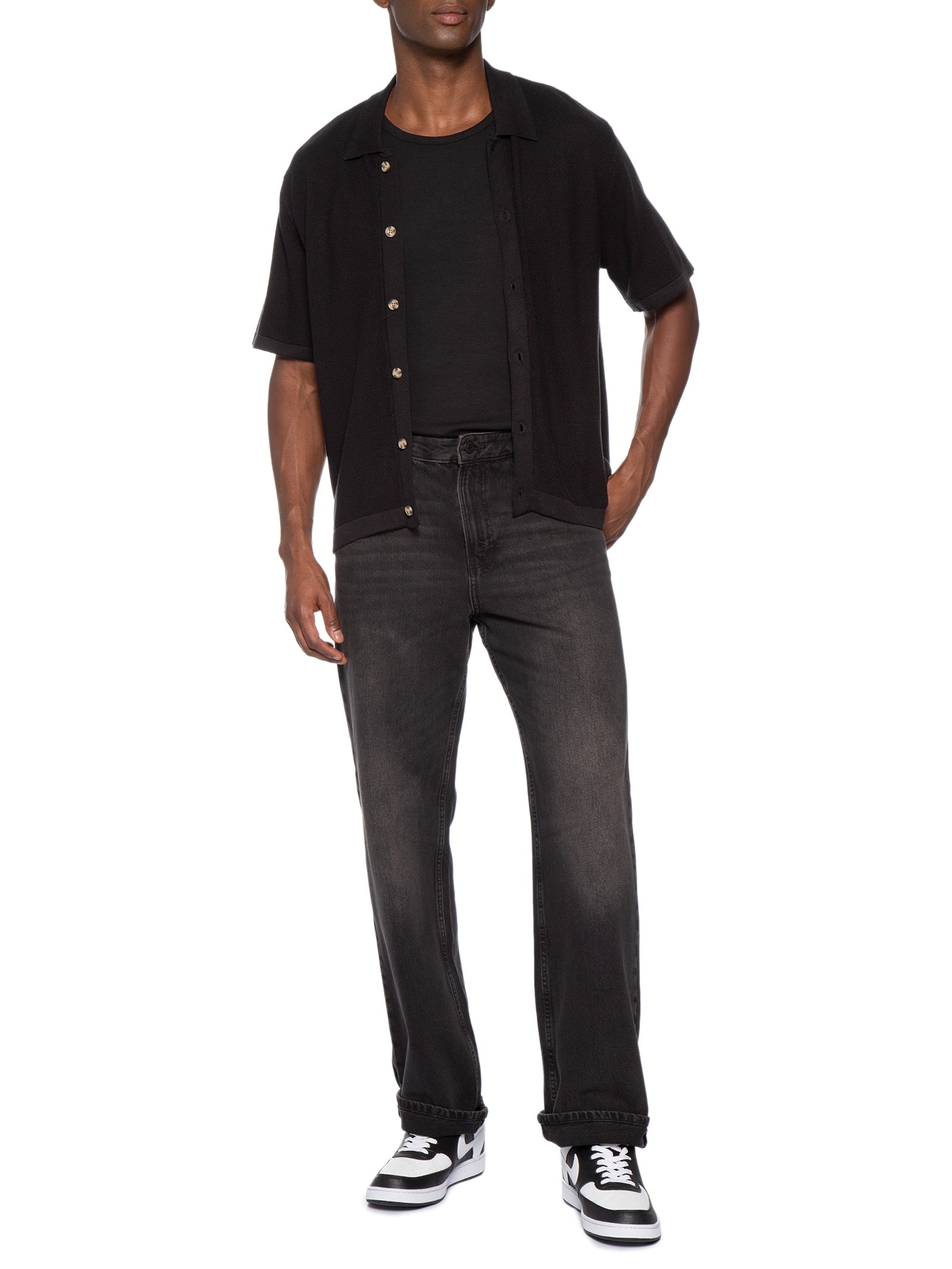 Camisa Masculina Manga Curta Box Fit Knit Verde Cotton On