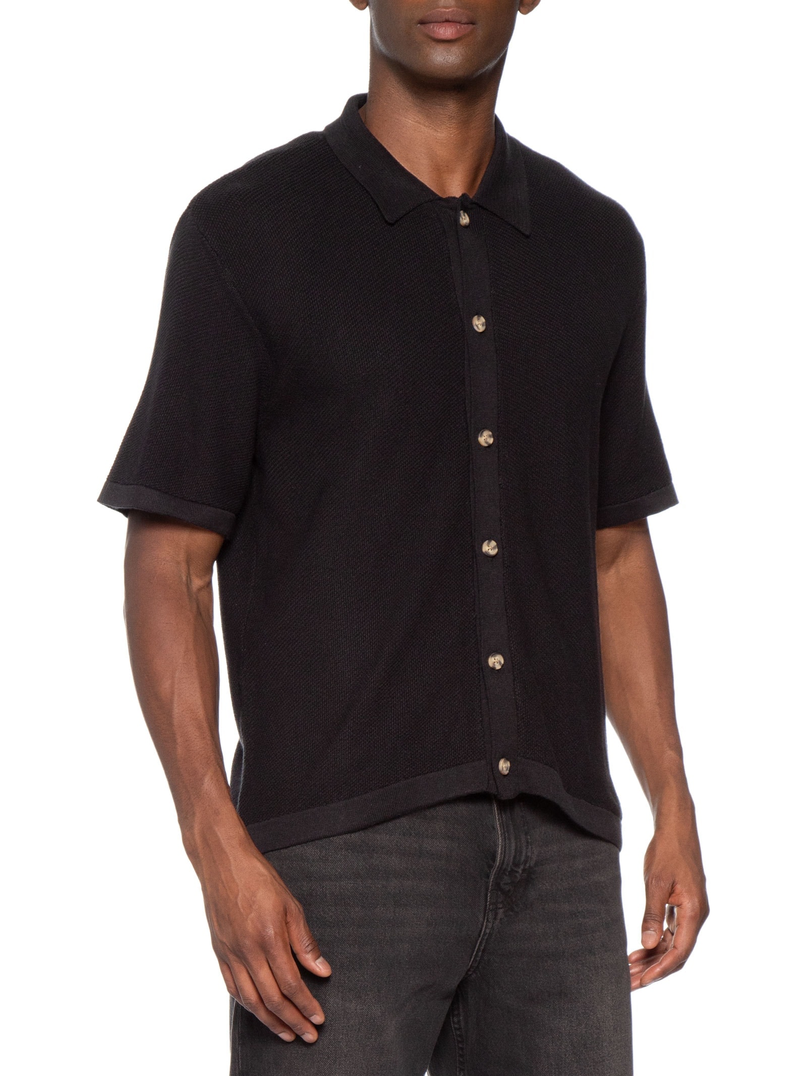 Camisa Masculina Manga Curta Box Fit Knit Verde Cotton On