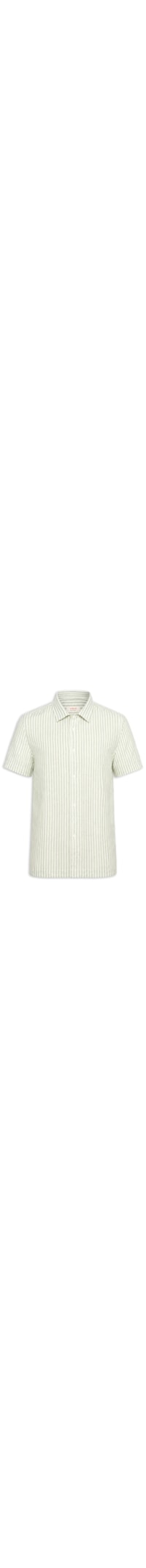 Camisa Masculina Manga Curta Brief Vintage Stripes Linen - Off White