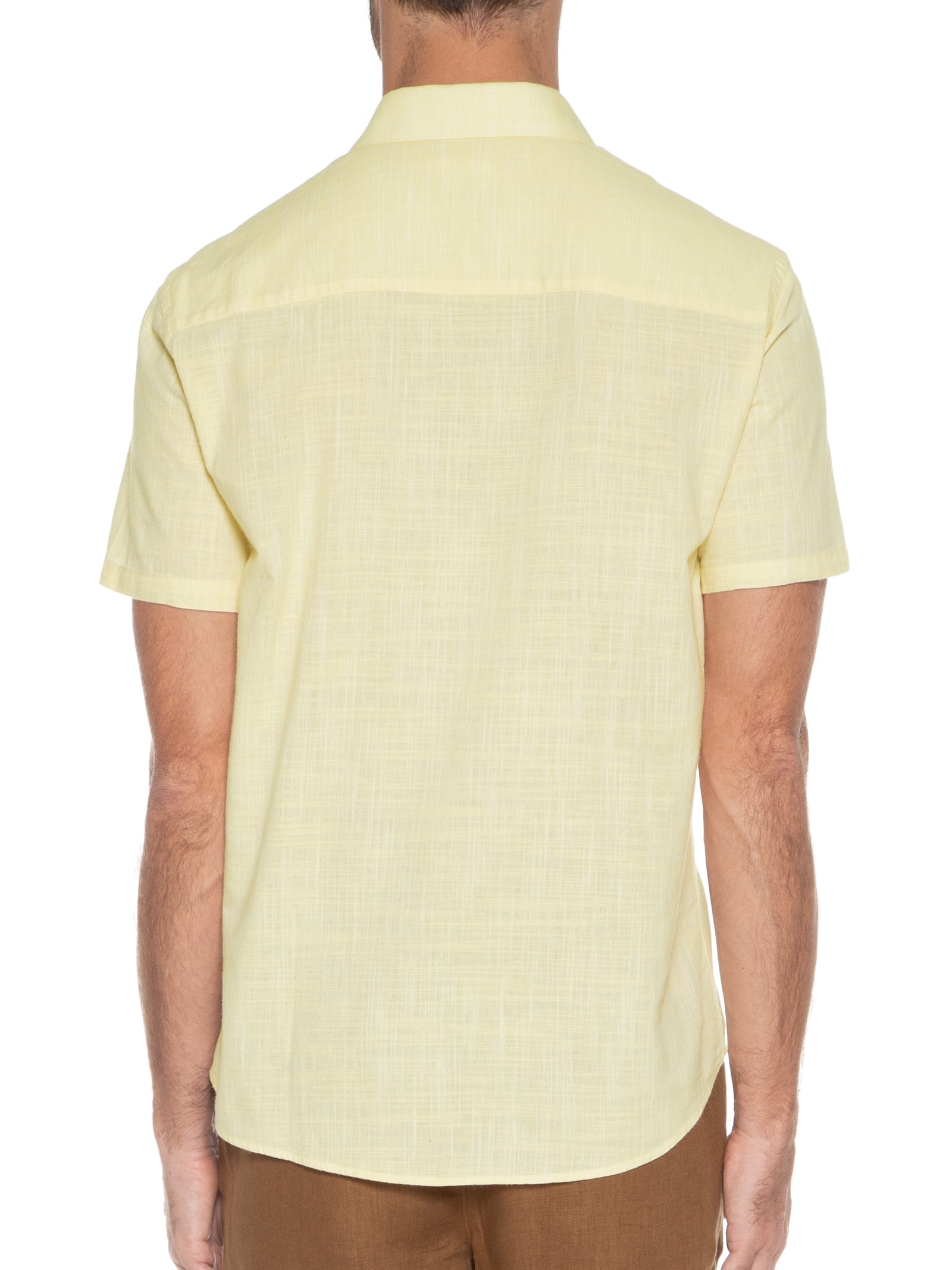 Camisa Masculina Manga Curta Búzios New Amarelo Foxton