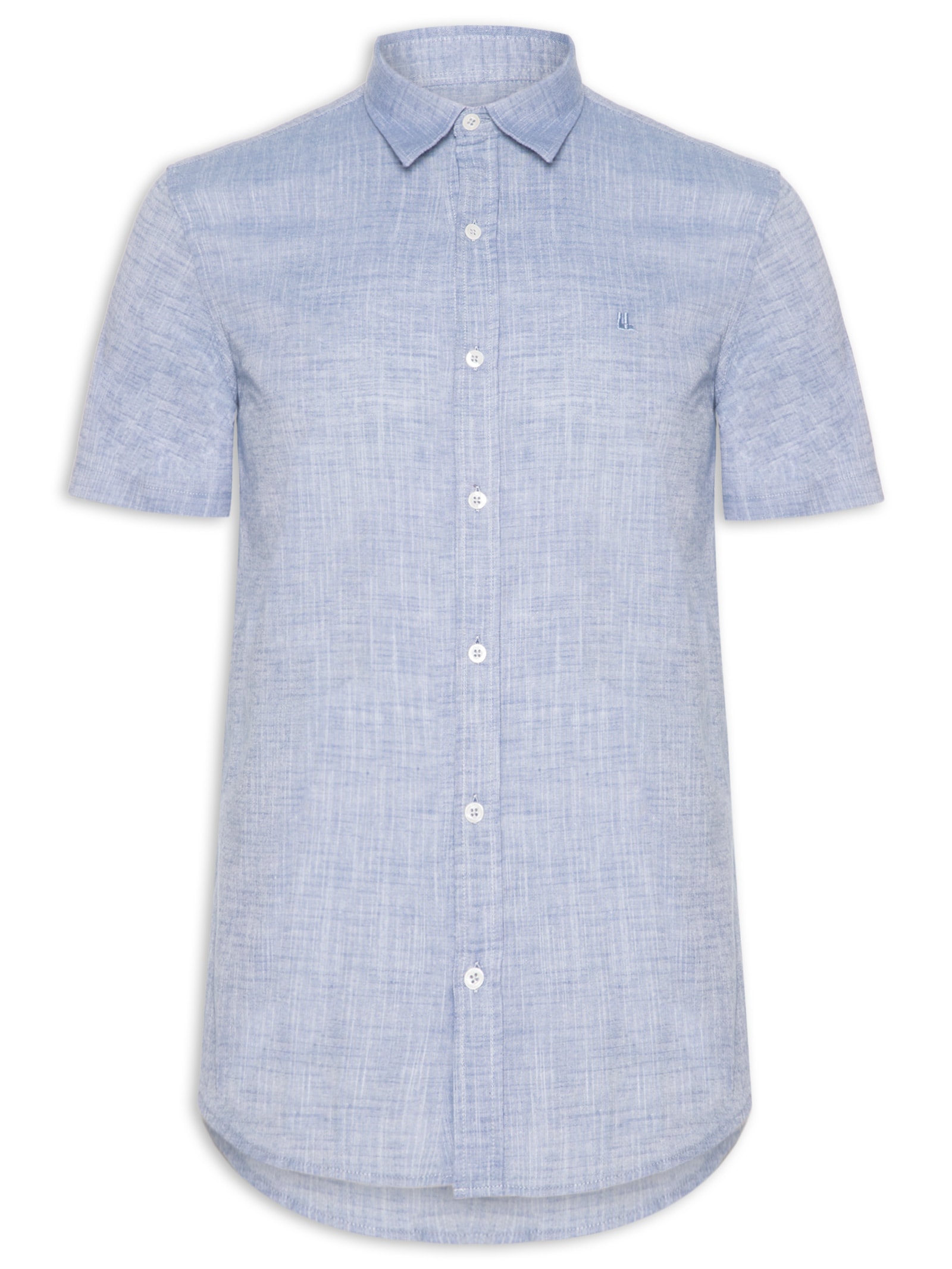 Camisa Masculina Manga Curta Búzios New Azul Foxton