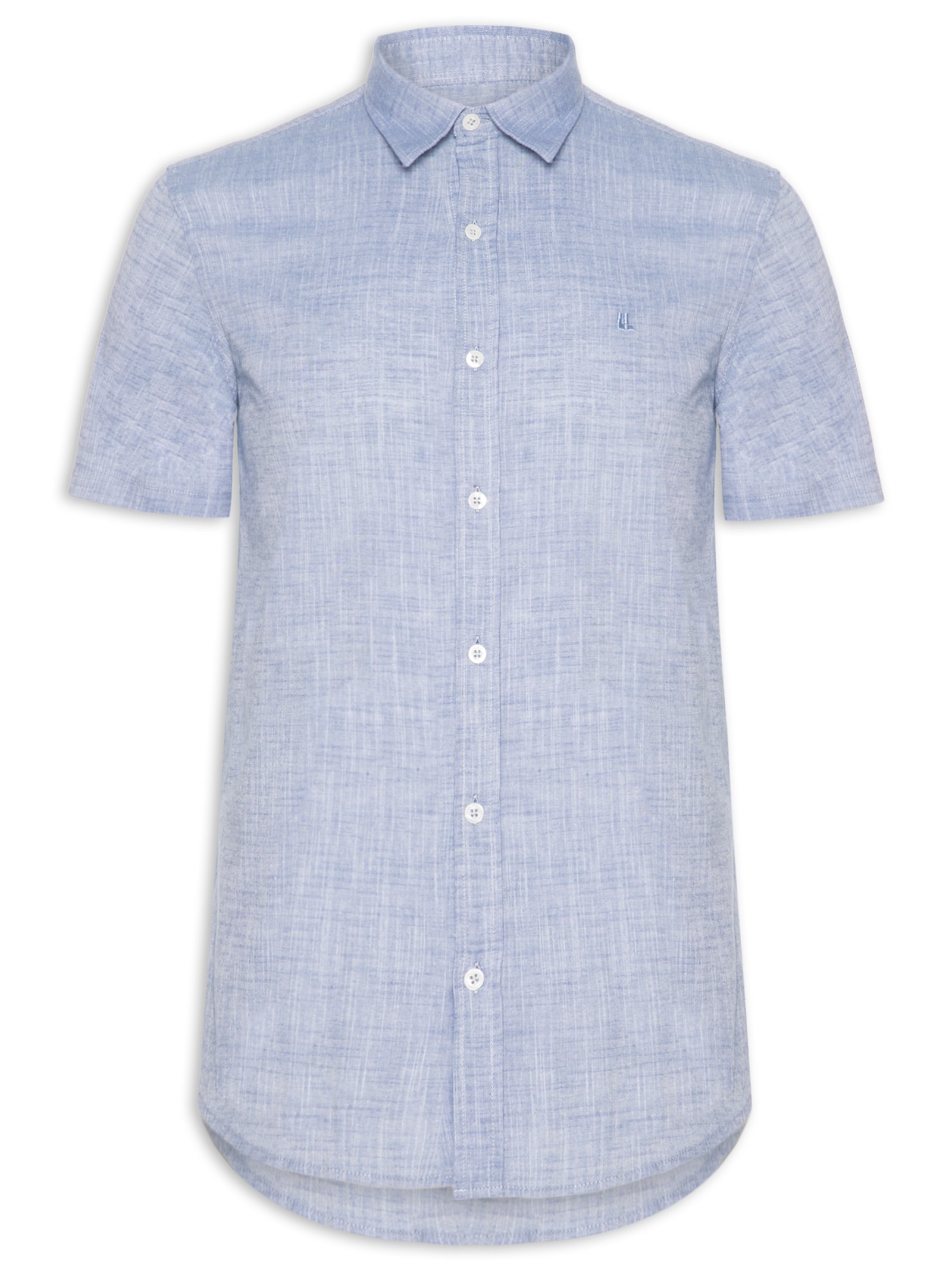 Camisa Masculina Manga Curta Búzios New Azul Foxton