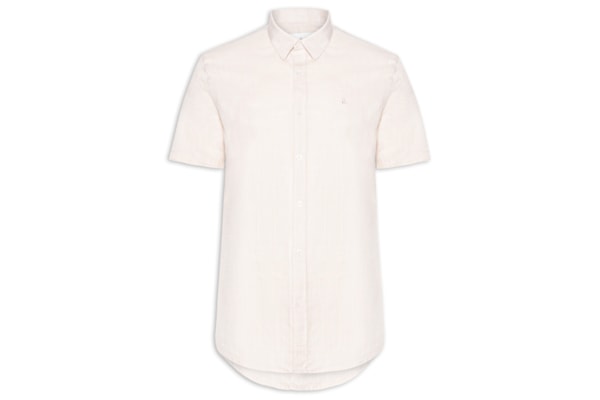 Camisa Masculina Manga Curta Búzios New - Bege