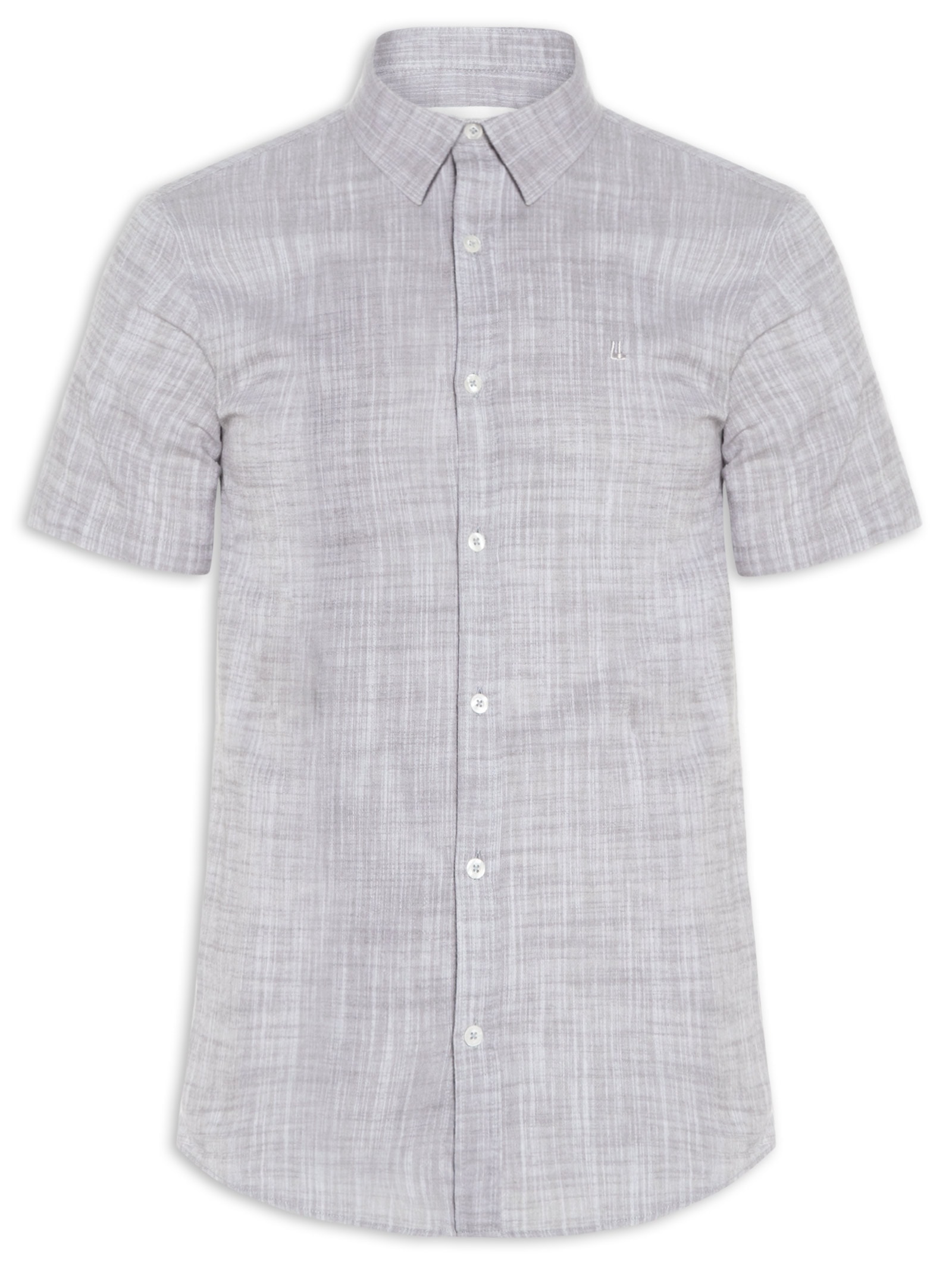 Camisa Masculina Manga Curta Búzios New Cinza Foxton