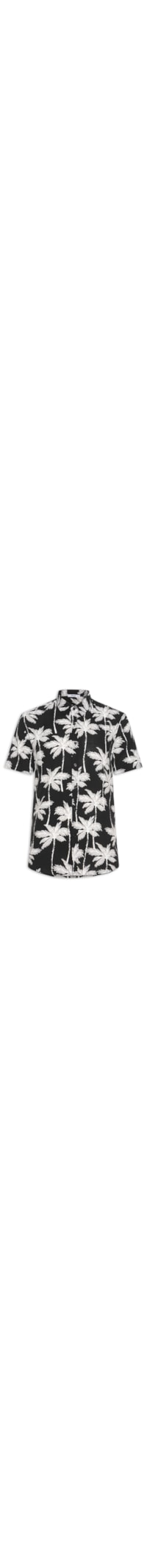 Camisa Masculina Manga Curta Coqueiro - Preto