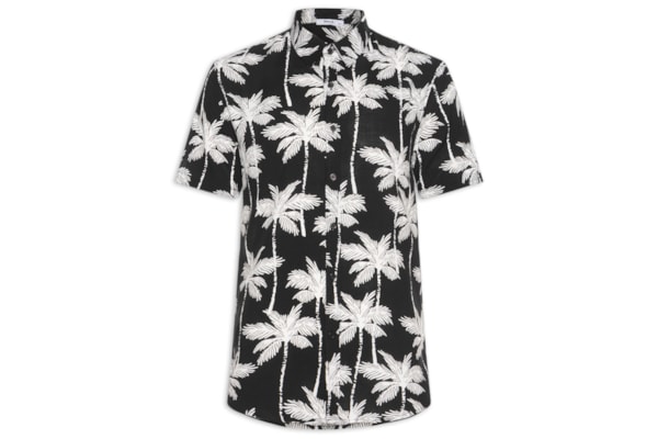 Camisa Masculina Manga Curta Coqueiro - Preto