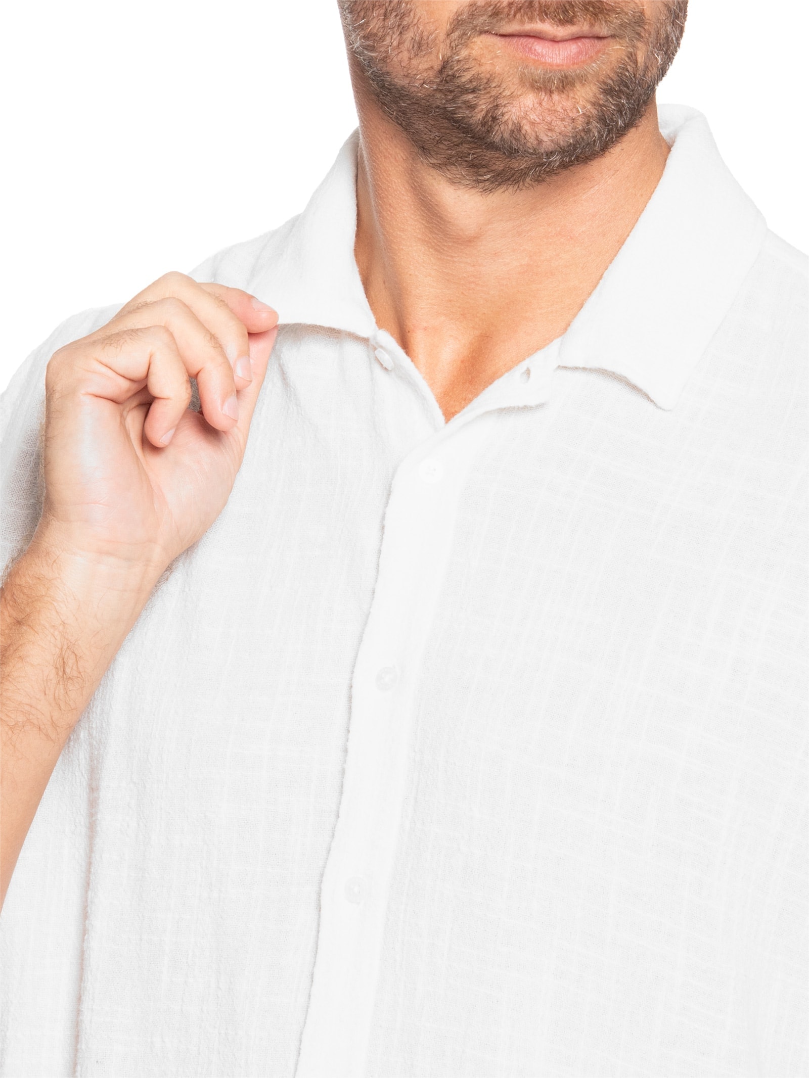 Camisa Masculina Manga Curta Cotton Branco Osklen